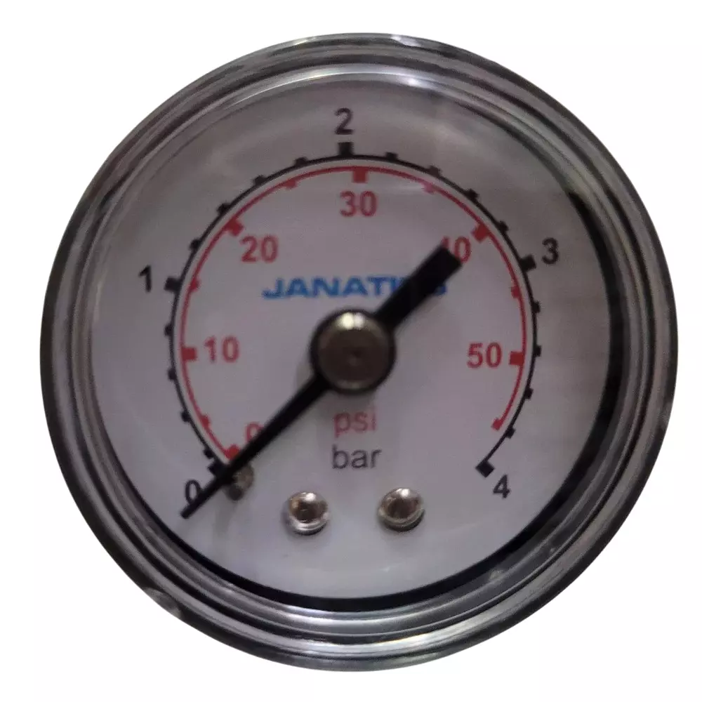 Janatics 1/8 inch (3.175 mm) Analog Pressure Gauge Precision 4 Bar, A2PG04