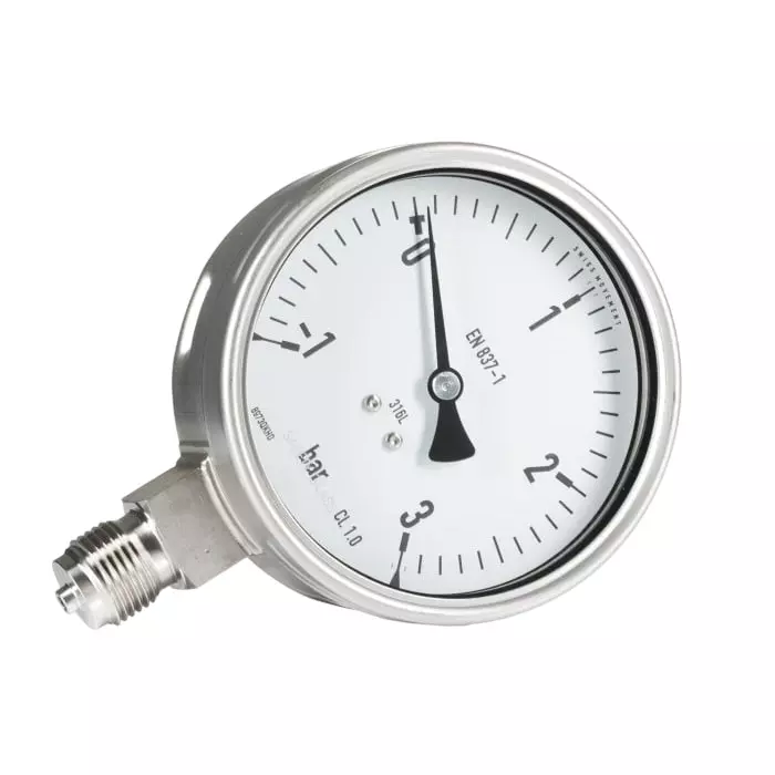 RS Pro G 1/2 Analogue Pressure Gauge 3bar Bottom Entry 100 mm Outside Diameter