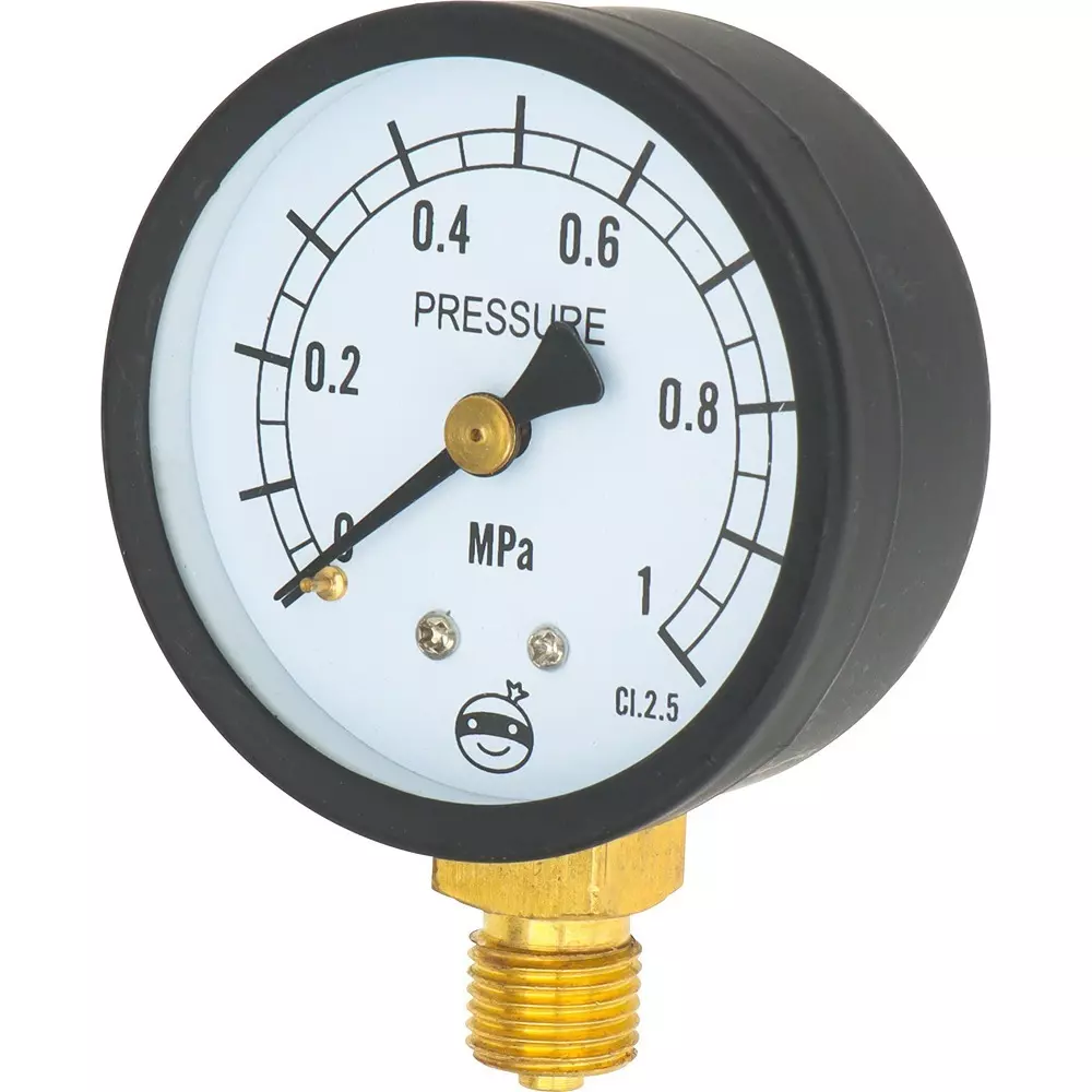 MonotaRO Pressure Gauge, Vertical, G Thread, Φ60 mm Pneumatic, Hydraulic, Other, G1/4x60x1.0MPa