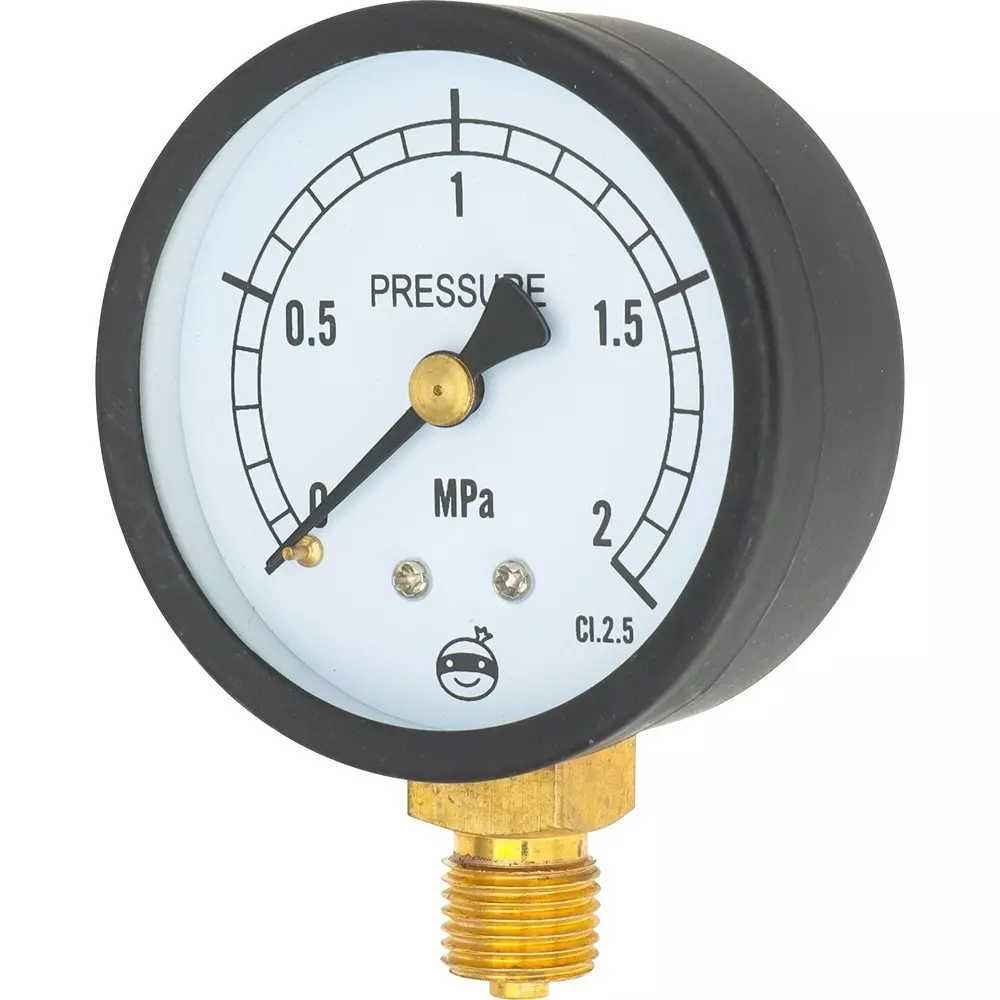 MonotaRO Pressure Gauge, Vertical, G Thread, Φ60 mm Pneumatic, Hydraulic, Other, G1/4x60x2.0MPa