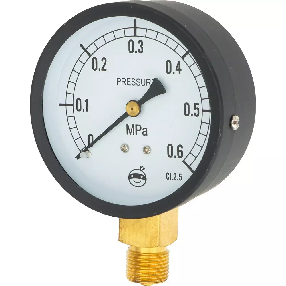 MonotaRO Pressure Gauge, Vertical, G Thread, Φ75 mm Gas, Liquid, G3/8x75x0.6MPa