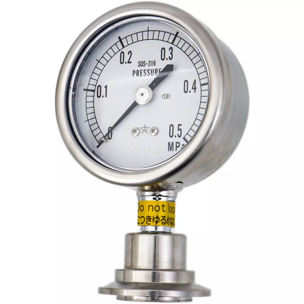 MIGISHITA SEIKI Diaphragm Type Pressure Gauge A frame (without H collar) Case Type, FE-1.5 75x0.5MPa S-316