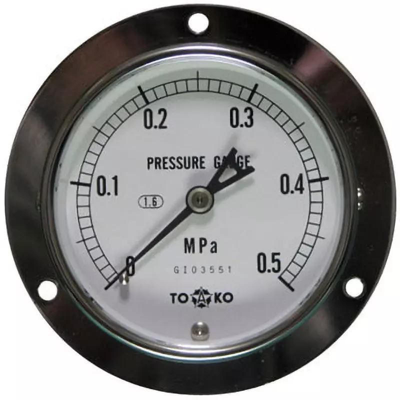 TOKO Pressure Gauge Φ75 mm Outer Dia, DU3/8G 75×0.5MPa