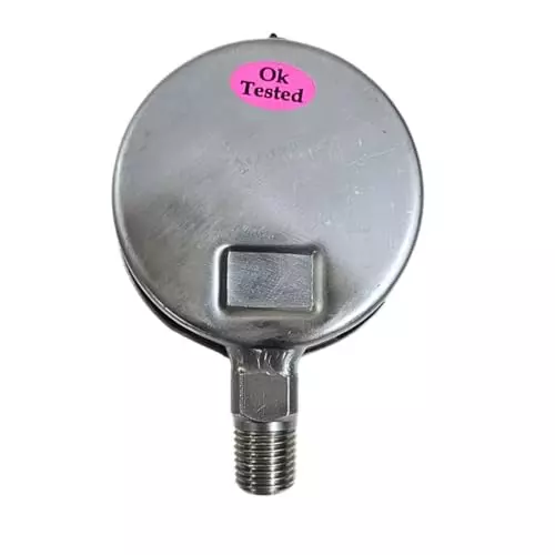 Japsin Instrumentation Industrial Pressure Gauge Analog Display 0 to 4.2 Bar Range 63 mm Dial Size for Industrial Use