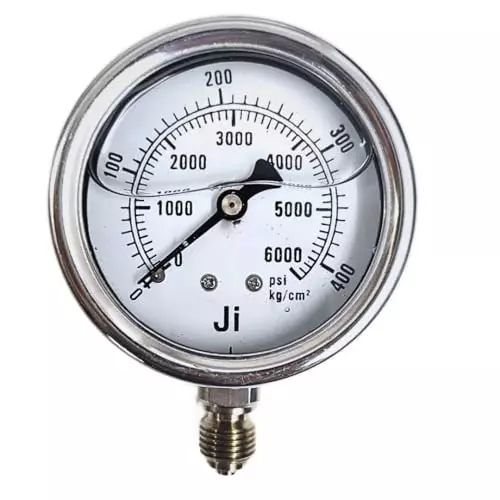 Japsin Instrumentation Industrial Pressure Gauge Analog Display 0 to 420 Kg/cm² Range 63 mm Dial Size for Industrial Use