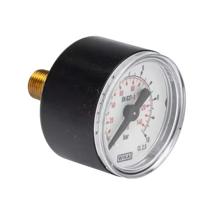 RS Pro R 1/8 Analogue Pressure Gauge 10bar Back Entry 40 mm Outside Diameter