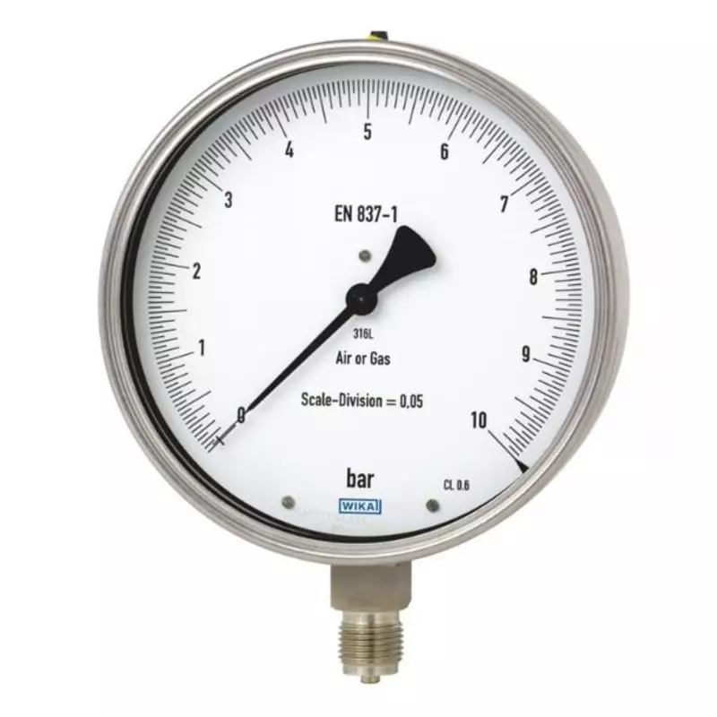 WIKA Analogue Pressure Gauge G 1/2 2.5bar Back Entry 160mm Outside Diameter, 48805547