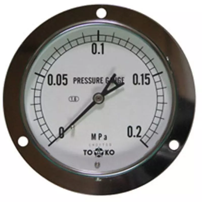 TOKO Pressure Gauge Φ100 mm Outer Dia, DU3/8G 100×0.2MPa