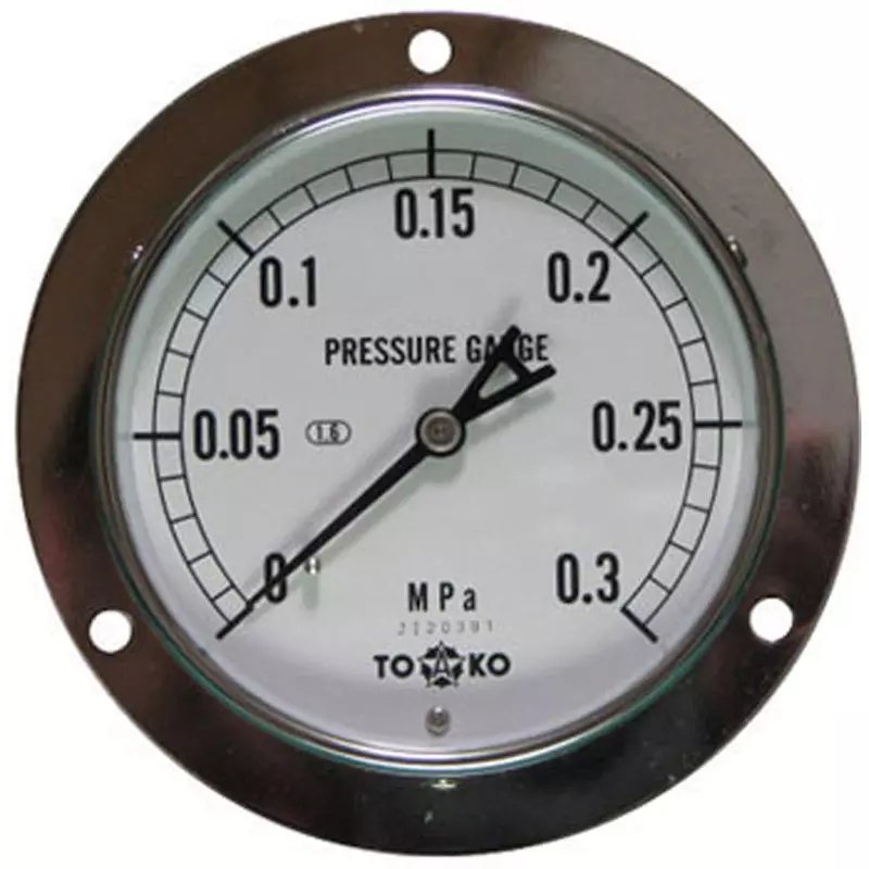 TOKO Pressure Gauge Φ100 mm Outer Dia, DU3/8G 100×0.3MPa