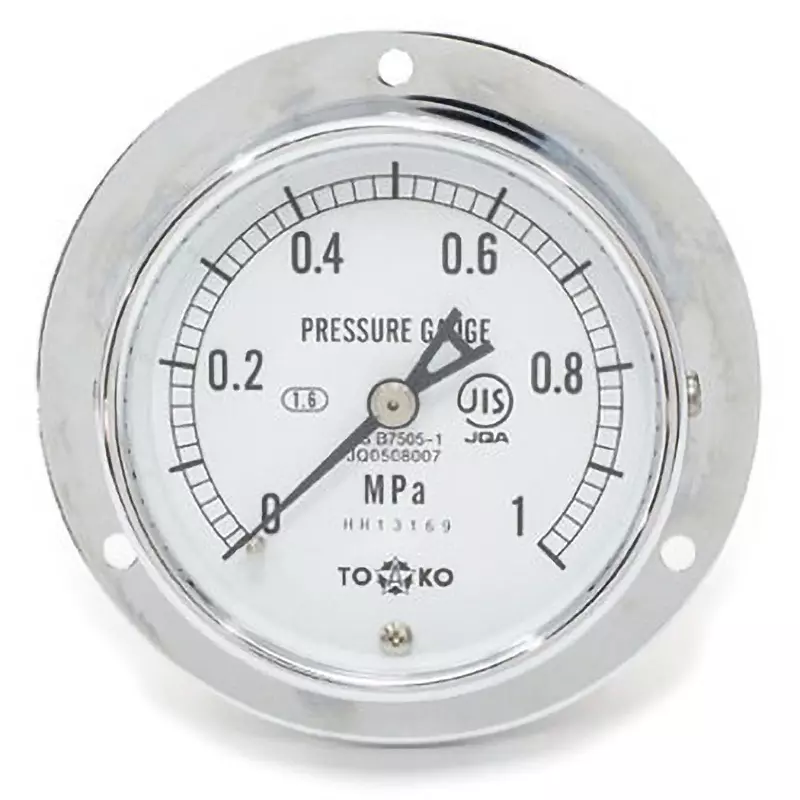 TOKO Pressure Gauge Φ75 mm Outer Dia, DU3/8G 75×1MPa