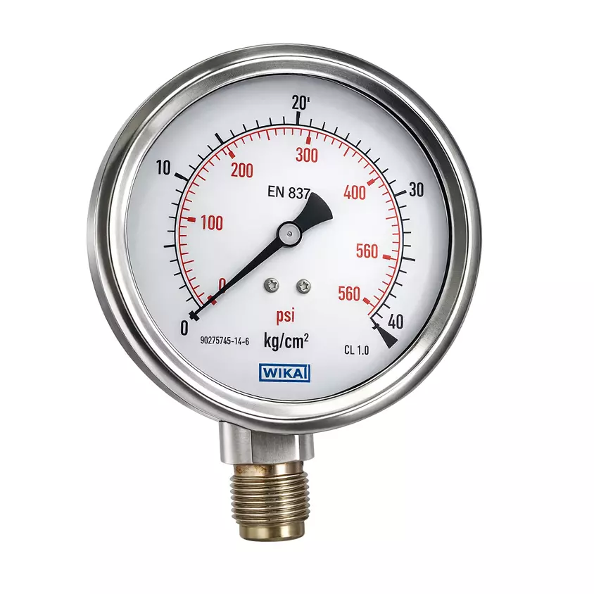 Wika 232-53-100-BTM-600 PSI Bottom Entry Bourdon Pressure Gauge
