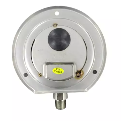 Japsin Instrumentation Industrial Glycerin Filled Compound Gauge Analog Display -1 to 1.6 Kg/cm² Range 100 mm Dial Size for Industrial Use