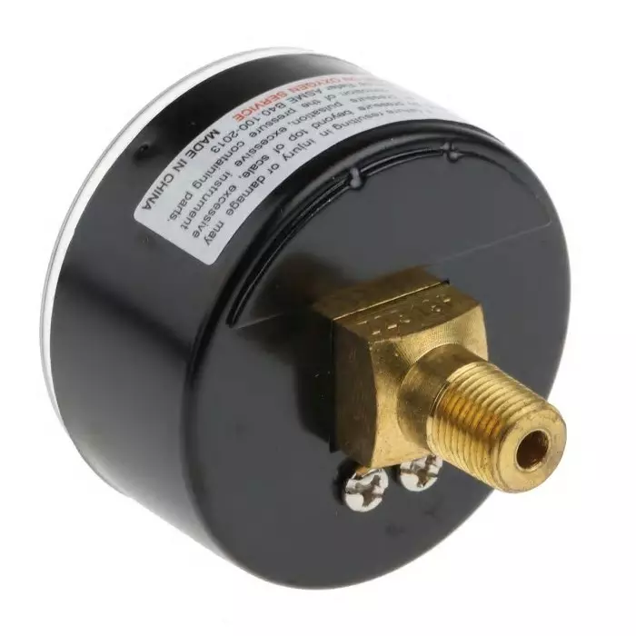 Norgren Analogue Pressure Gauge R 1/8 10 bar Back Entry 50 mm Outside Diameter, 18-013-013