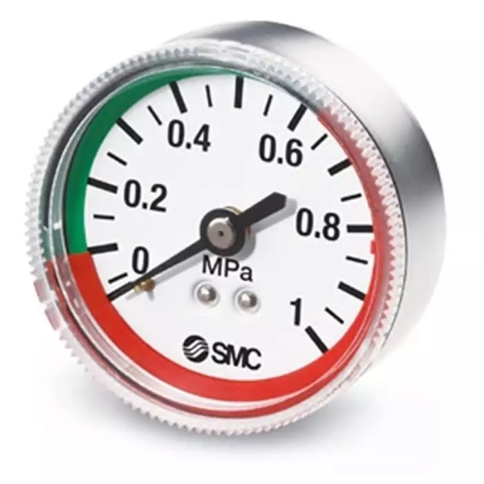 SMC R 1/4 Analogue Pressure Gauge 0.4mPa Panel 42.5 mm Outside Diameter, G46-4-02-L