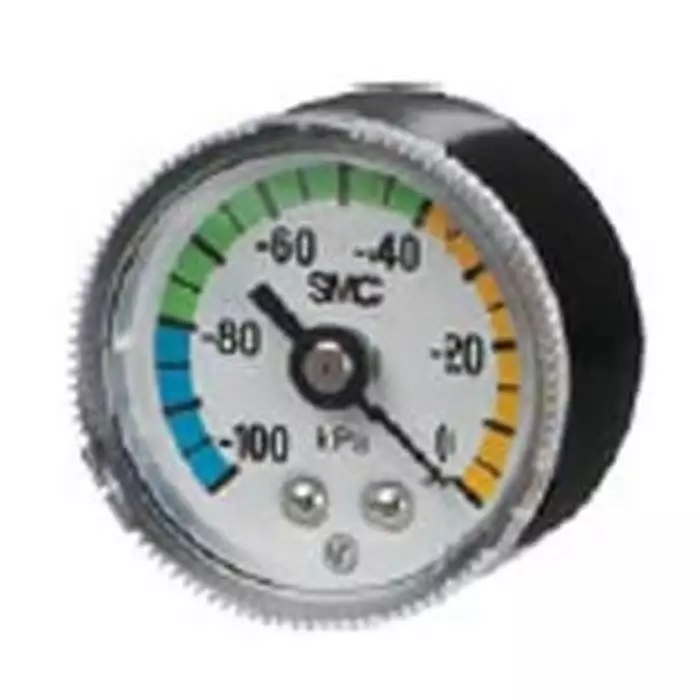 SMC R 1/8 Analogue Pressure Gauge 200kPa Panel 43 mm Outside Diameter, GZ46-K2K-01