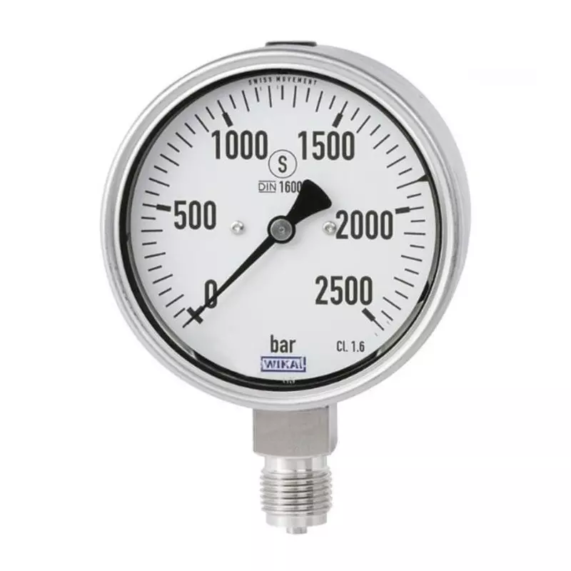 WIKA Analogue Pressure Gauge G 1/2 2500bar Bottom Entry 160mm Outside Diameter, 48805544