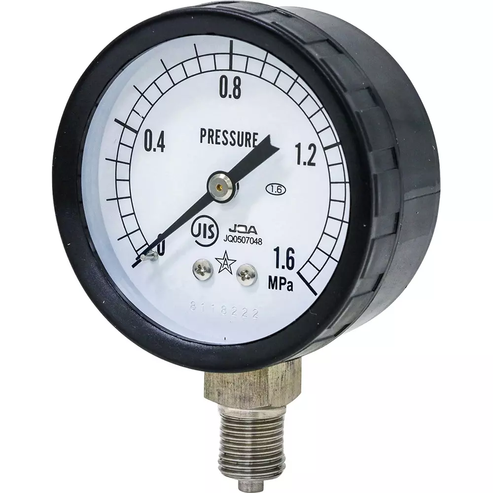 MIGISHITA SEIKI Pressure Gauge 0.05 MPa Minimum Scale, AT1/4x60x1.6MPa-SE