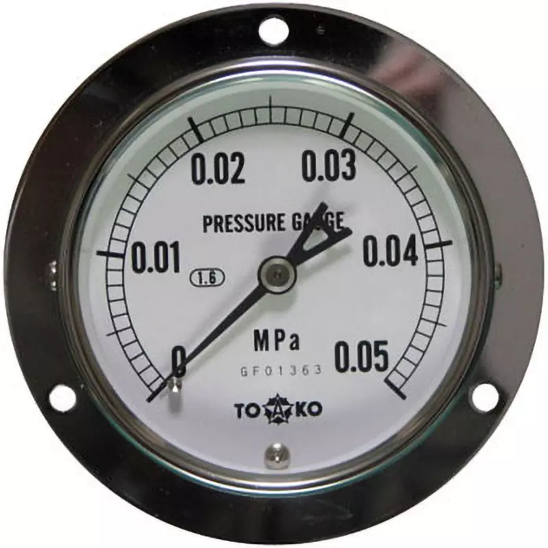 TOKO Pressure Gauge Φ75 mm Outer Dia, DU3/8G 75×0.05MPa