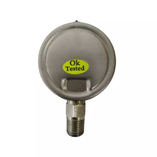 Japsin Instrumentation Industrial Pressure Gauge Analog Display 0 to 28 Bar Range 50 mm Dial Size for Industrial Use