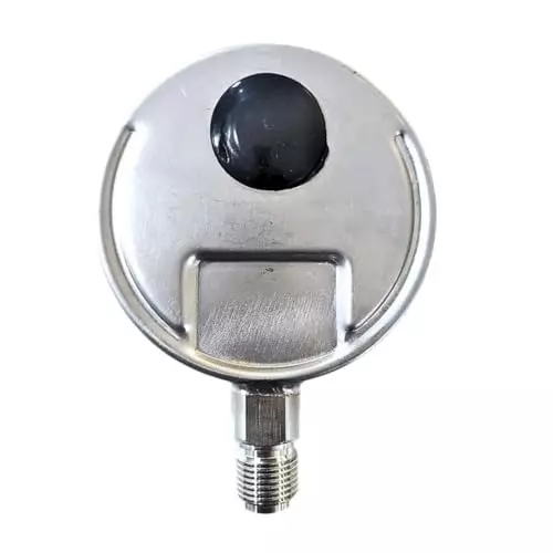 Japsin Instrumentation Industrial Glycerin Filled Pressure Gauge Analog Display 100 mm Dial Size 0 to 56 Bar Range for Industrial Use