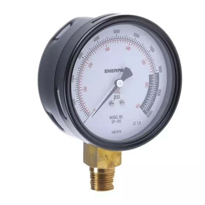 Enerpac Analogue Pressure Gauge 700 bar Bottom Entry 100 mm Outside Diameter UKAS, GP10S