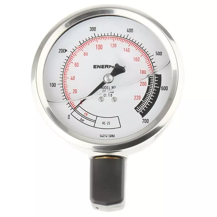 Enerpac Analogue Pressure Gauge 700 bar Bottom Entry 100 mm Outside Diameter With RS Calibration, GF20B