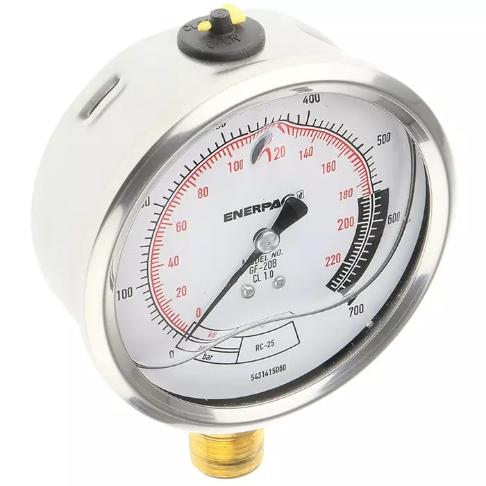 Enerpac Analogue Pressure Gauge 700 bar Bottom Entry 100 mm Outside Diameter With RS Calibration, GF20B
