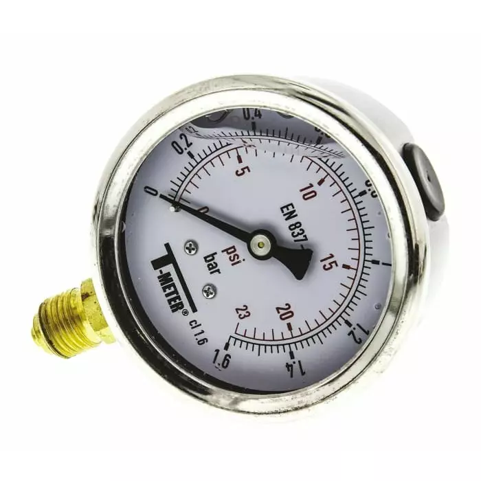 Sferaco G 1/4 Analogue Pressure Gauge 1.6 bar Bottom Entry 63 mm Outside Diameter, 1613002