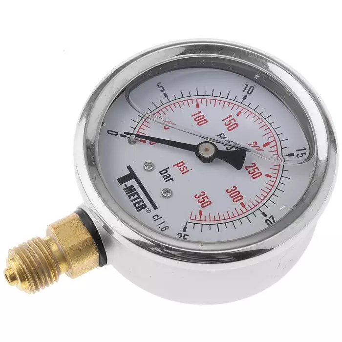 Sferaco G 1/4 Analogue Pressure Gauge 25 bar Bottom Entry 63 mm Outside Diameter, 1613008