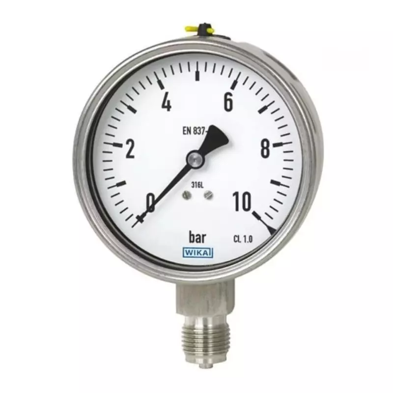 WIKA Analogue Pressure Gauge DN 38.1 7bar Bottom Entry 63mm Outside Diameter, 57405156