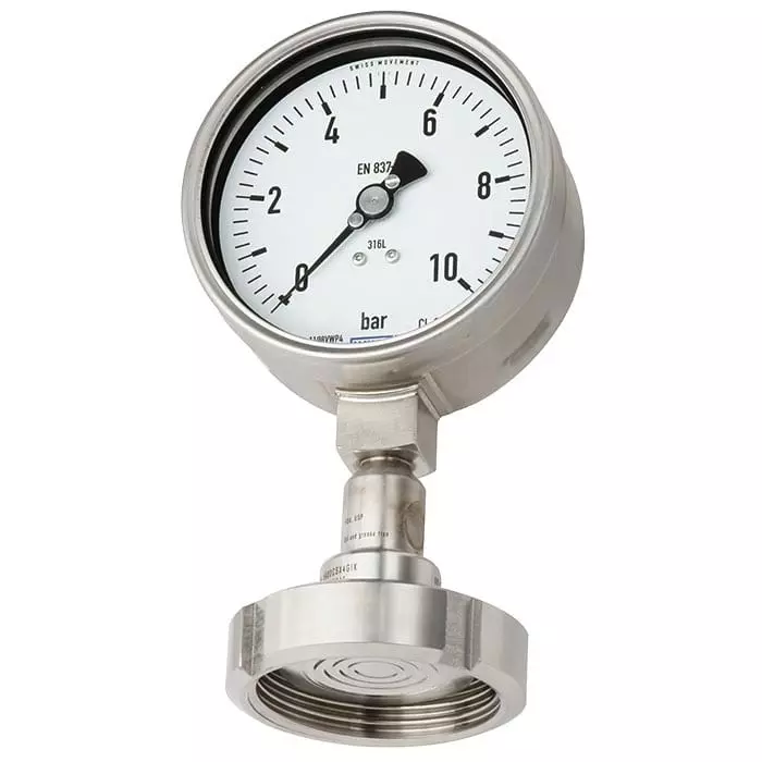 WIKA Analogue Pressure Gauge 25bar Bottom Entry 100mm Outside Diameter, 14200369