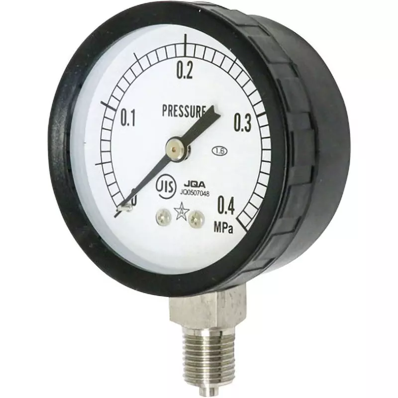 MIGISHITA SEIKI Pressure Gauge 0.01 MPa Minimum Scale, AT1/4x60x0.4MPa-SE