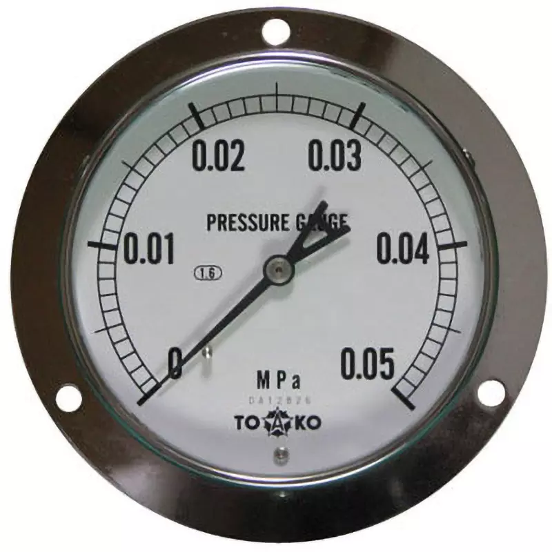 TOKO Pressure Gauge Φ100 mm Outer Dia, DU3/8G 100×0.05MPa