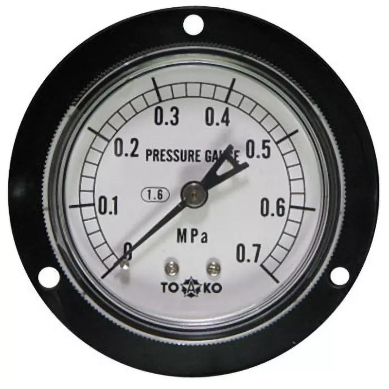 TOKO Pressure Gauge Φ100 mm Outer Dia, DU3/8G 100×0.7MPa