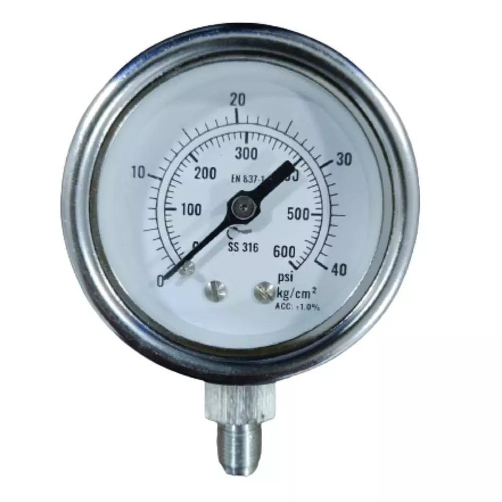 Japsin Instrumentation Industrial Pressure Gauge Analog Display 0 to 42 Kg/cm² Range 50 mm Dial Size for Industrial Use