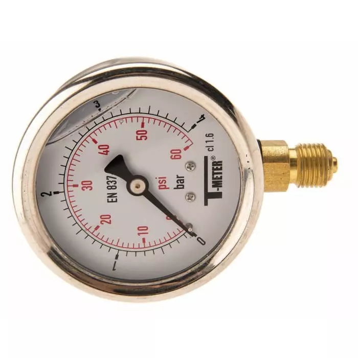 Sferaco G 1/4 Analogue Pressure Gauge 4 bar Bottom Entry 63 mm Outside Diameter With RS Calibration, 1613004