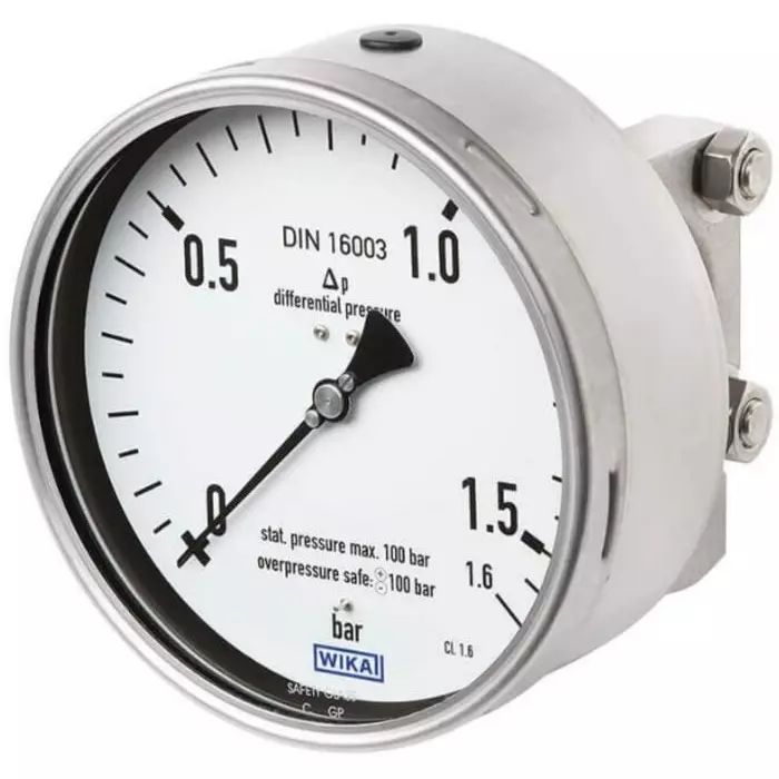 WIKA Analogue Differential Pressure Gauge G 1/2 2.5bar Bottom Entry 160mm Outside Diameter, 48803857