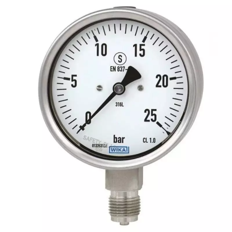 WIKA Analogue Pressure Gauge NPT 1/4 2bar Back Entry 63mm Outside Diameter, 48801849