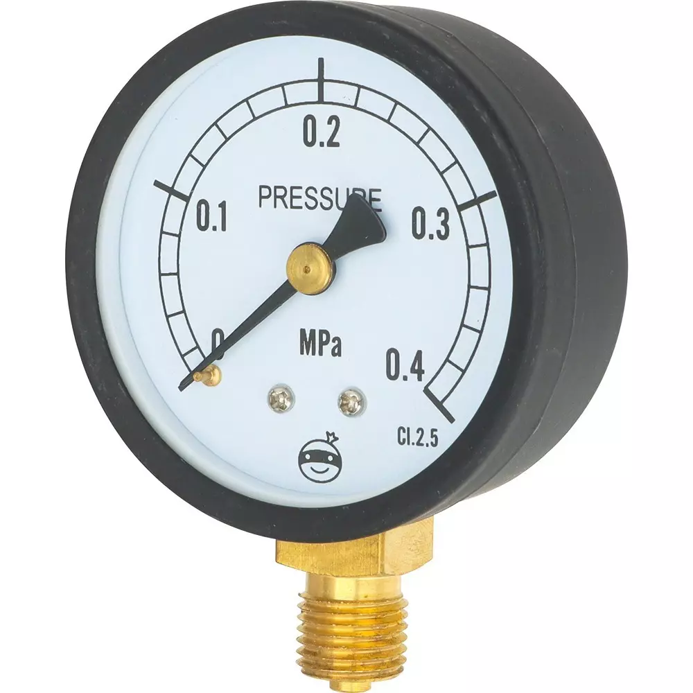 MonotaRO Pressure Gauge, Vertical, G Thread, Φ60 mm Pneumatic, Hydraulic, Other, G1/4x60x0.4MPa