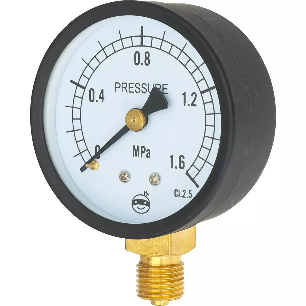 MonotaRO Pressure Gauge, Vertical, G Thread, Φ60 mm Pneumatic, Hydraulic, Other, G1/4x60x1.6MPa