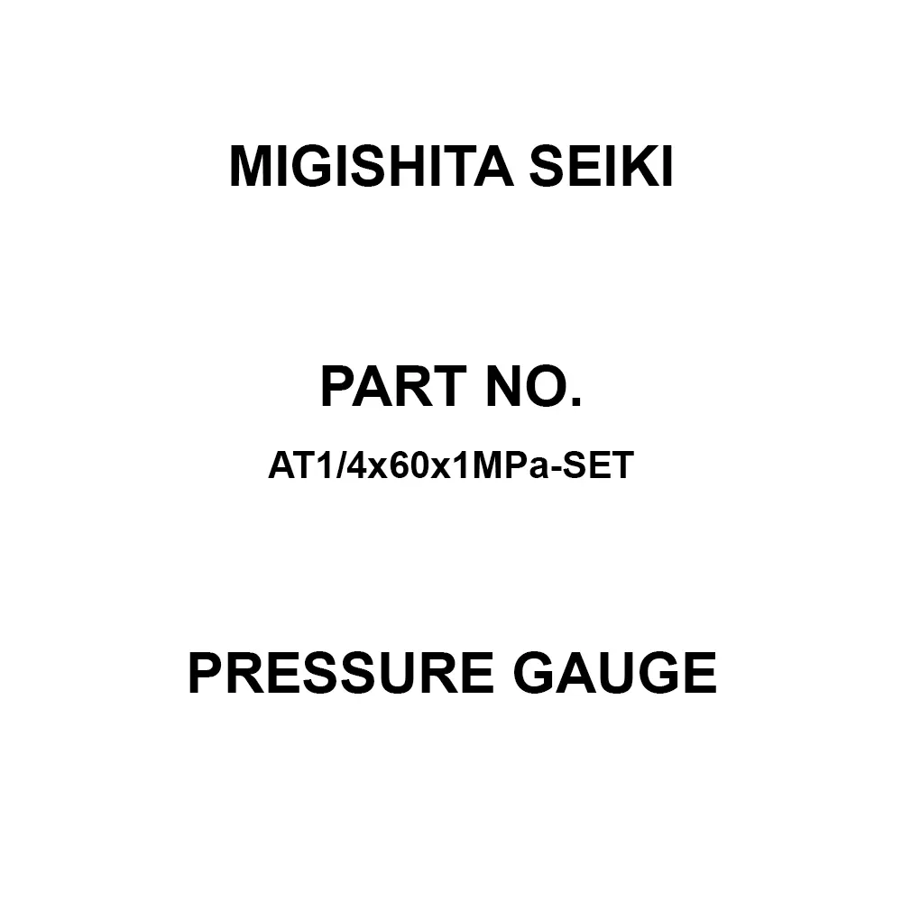 MIGISHITA SEIKI Pressure Gauge 0.02 MPa Minimum Scale, AT1/4x60x1MPa-SET