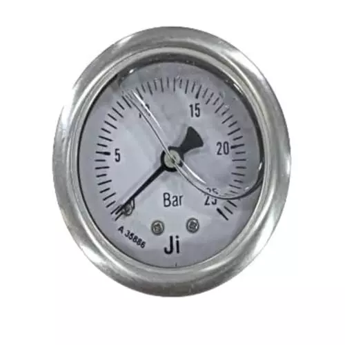 Japsin Instrumentation Industrial Pressure Gauge Analog Display 0 to 25 Bar Range 50 mm Dial Size for Industrial Use