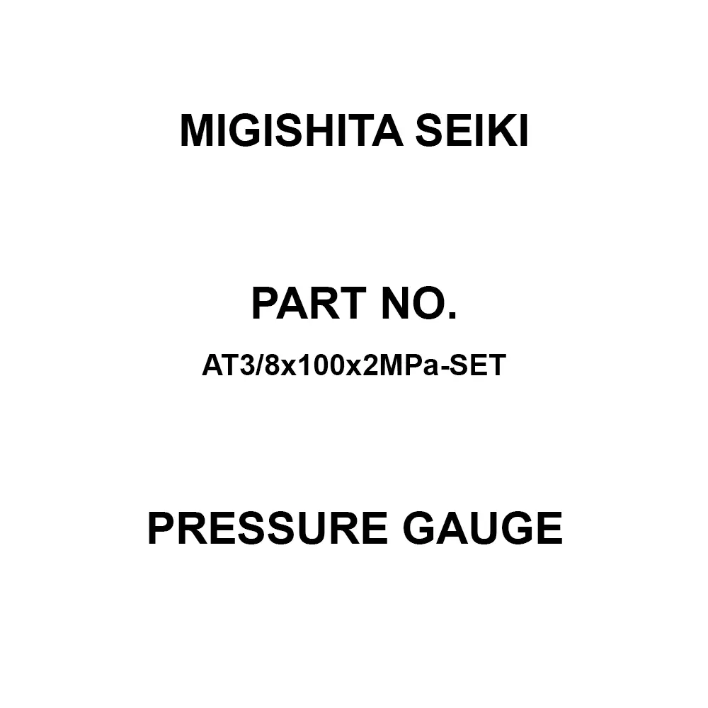 MIGISHITA SEIKI Pressure Gauge 0.05 MPa Minimum Scale, AT3/8x100x2MPa-SET