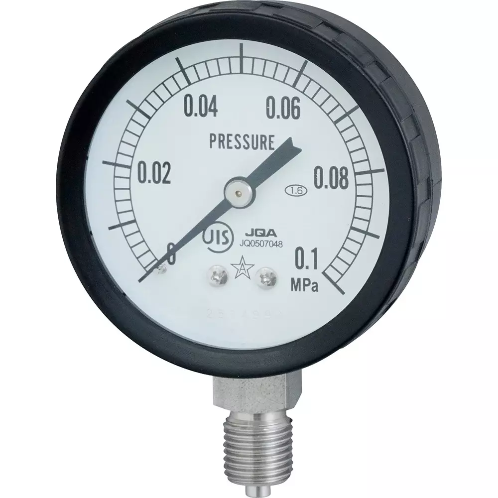MIGISHITA SEIKI Pressure Gauge 0.002 MPa Minimum Scale, AT1/4x60x0.1MPa-SE