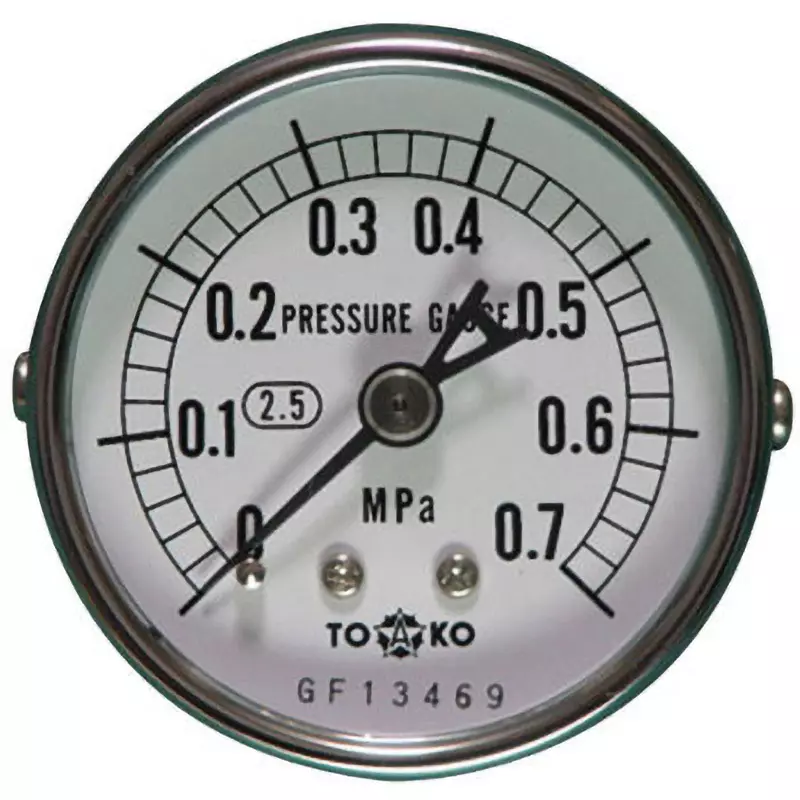 TOKO Pressure Gauge Φ50 mm Outer Dia, DU1/4G 50×0.7MPa