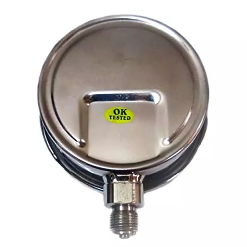 Japsin Instrumentation Industrial Pressure Gauge Analog Display 0 to 106 Bar Range 100 mm Dial Size 9.52 mm BSP (M) for Industrial Use