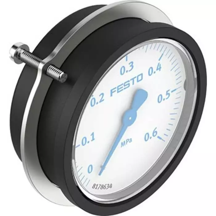 Festo G 1/4 Analogue Pressure Gauge 0 bar Panel 68 mm Outside Diameter, PAGN-P-63-0.6M-G14-1-CPA