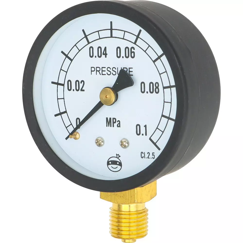 MonotaRO Pressure Gauge, Vertical, G Thread, Φ60 mm Pneumatic, Hydraulic, Other, G1/4x60x0.1MPa