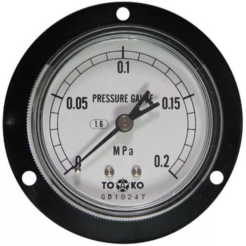 TOKO Pressure Gauge Φ60 mm Outer Dia, DU1/4G 60×0.2MPa