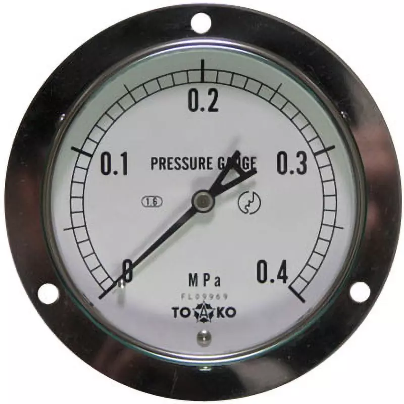 TOKO Pressure Gauge Φ100 mm Outer Dia, DU3/8G 100×0.4MPa